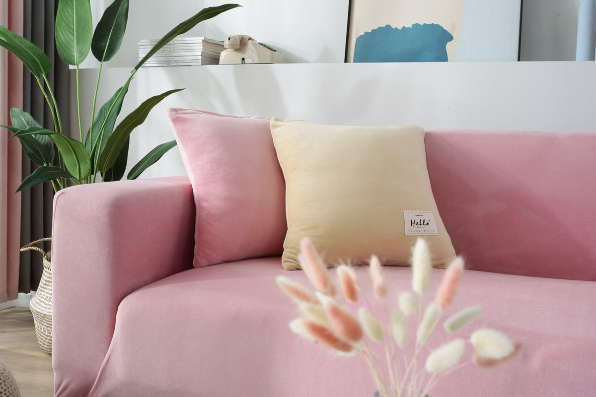 Sofa Cover - Velvet - Pink - Adaptable & Expandable – The Sofa