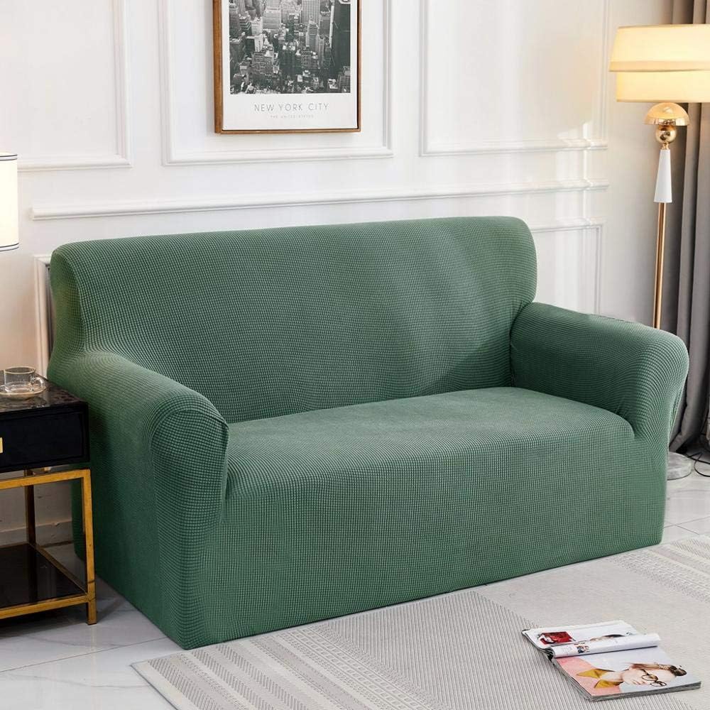 Sofa Cover - Narrow Jacquard - Light Green - Adaptable & Expandable