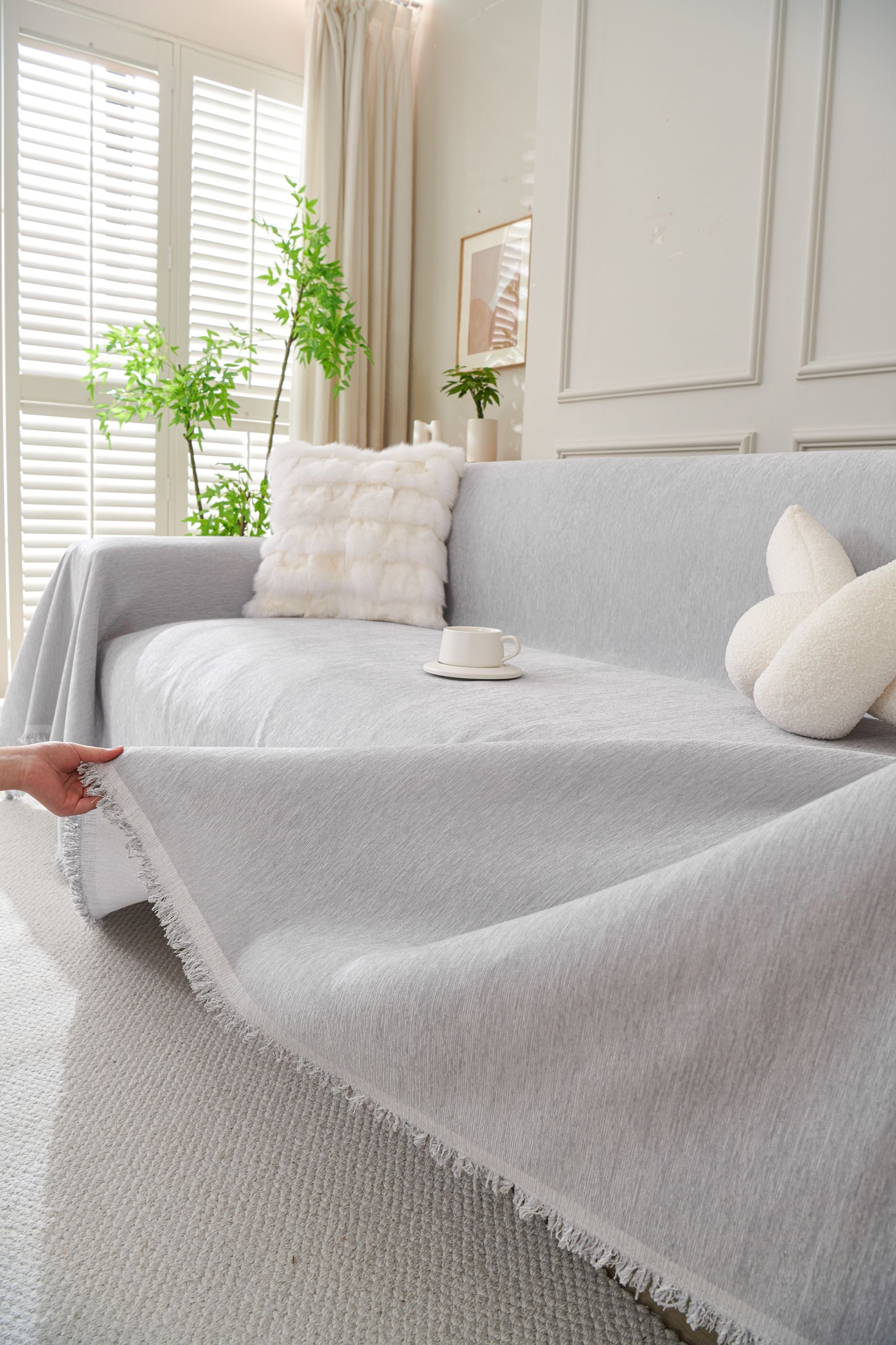 Sofa Throw - Elligate - Light Gray