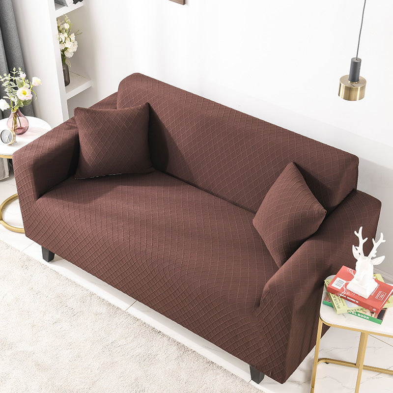 Sofa Cover - Wide Jacquard - Brown - Adaptable & Expandable