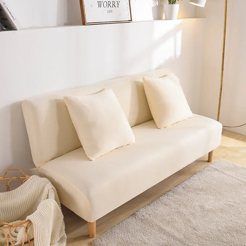 Sofa Bed Cover - Beige - Adaptable & Expandable - The Sofa Cover Crafter 