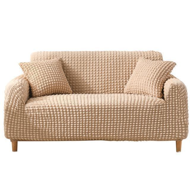 Sofa Cover - Bubble Fabric - Beige - Adaptable & Expandable - The Sofa Cover Crafter 