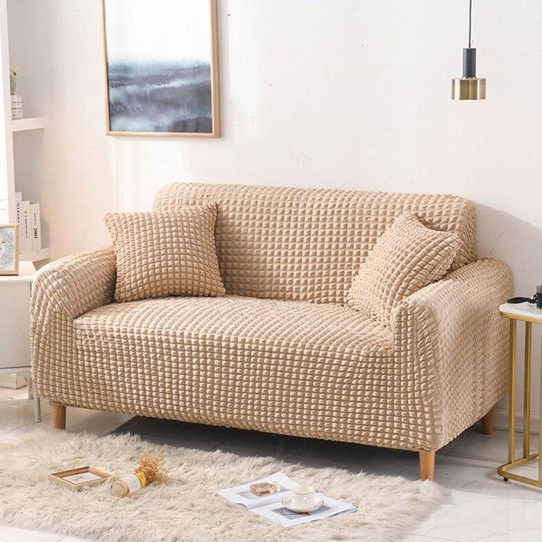 Sofa Cover - Bubble Fabric - Beige - Adaptable & Expandable - The Sofa Cover Crafter 