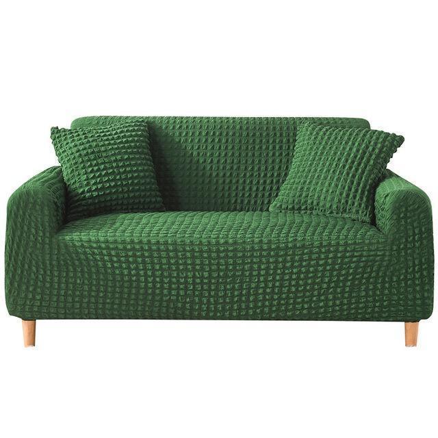 Sofa Cover - Bubble Fabric - Forest Green - Adaptable & Expandable - The Sofa Cover Crafter 