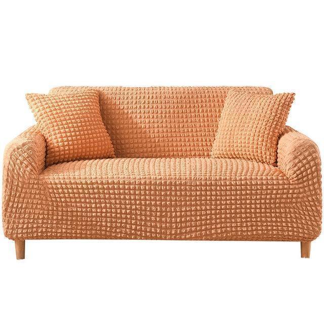 Sofa Cover - Bubble Fabric - Orange - Adaptable & Expandable - The Sofa Cover Crafter 