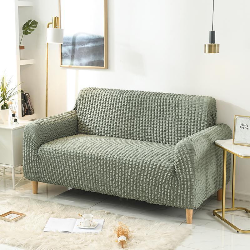 Sofa Cover - Bubble Fabric - Pale Green - Adaptable & Expandable - The Sofa Cover Crafter 