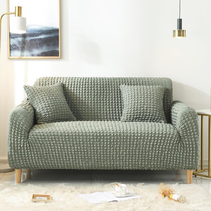 Sofa Cover - Bubble Fabric - Pale Green - Adaptable & Expandable - The Sofa Cover Crafter 