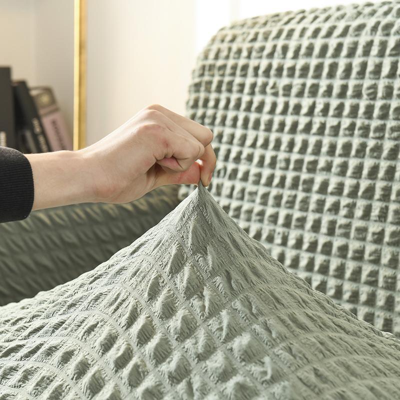 Sofa Cover - Bubble Fabric - Pale Green - Adaptable & Expandable - The Sofa Cover Crafter 