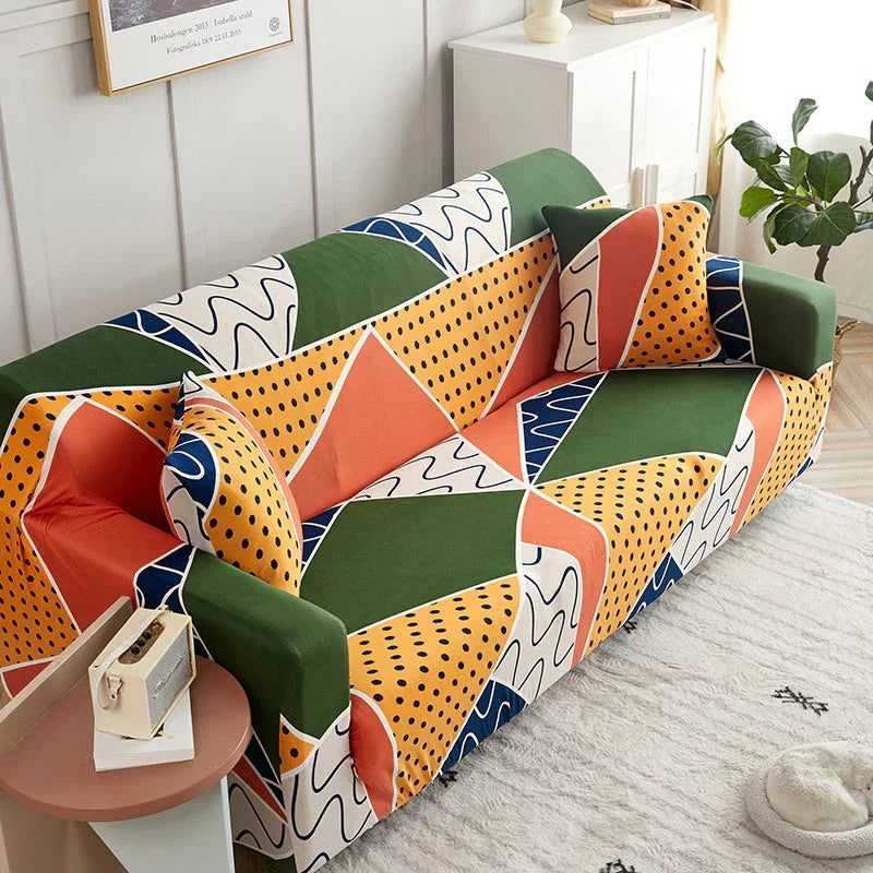 Sofa Cover - Geo Chic - Adaptable & Expandable - The Sofa Cover Crafter 