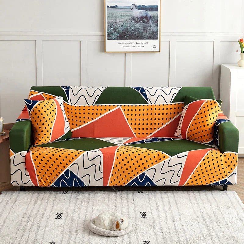 Sofa Cover - Geo Chic - Adaptable & Expandable - The Sofa Cover Crafter 