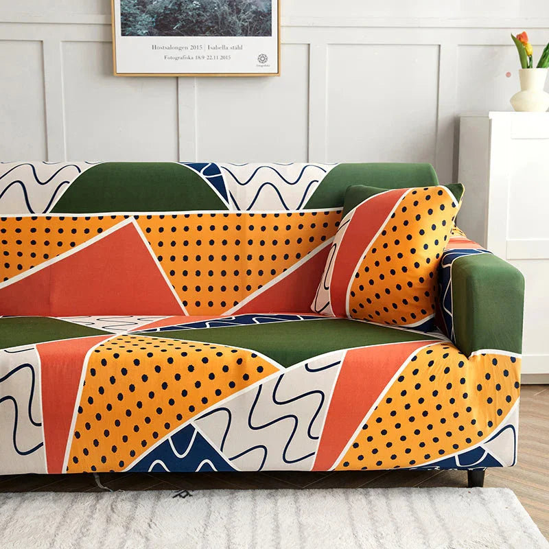 Sofa Cover - Geo Chic - Adaptable & Expandable - The Sofa Cover Crafter 
