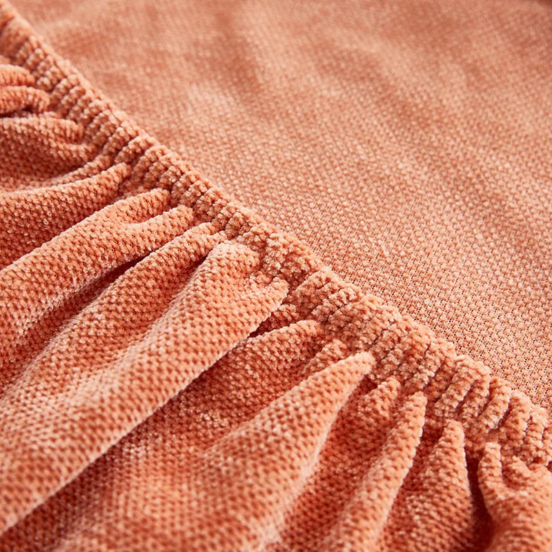 Sofa Cover -Snow Neil - Premium Orange - Adaptable & Expandable - The Sofa Cover Crafter 