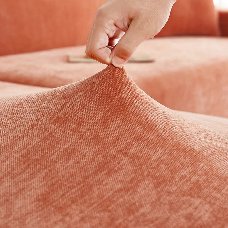 Sofa Cover -Snow Neil - Premium Orange - Adaptable & Expandable - The Sofa Cover Crafter 