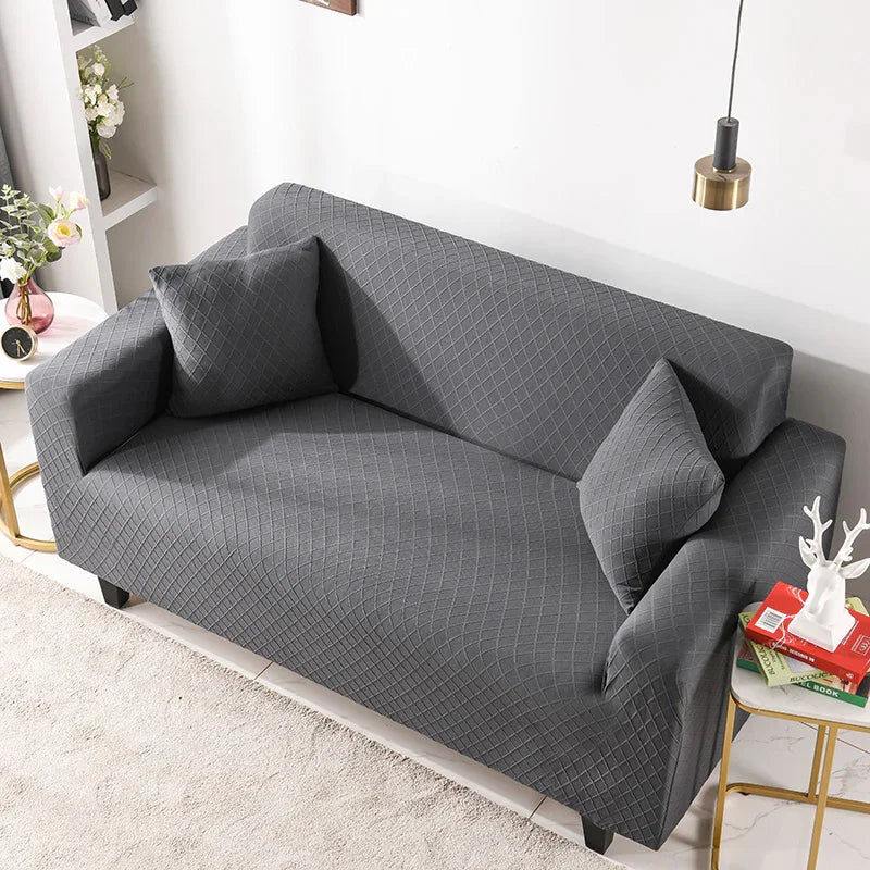 Sofa Cover - Wide Jacquard - Black - Adaptable & Expandable - The Sofa Cover Crafter 