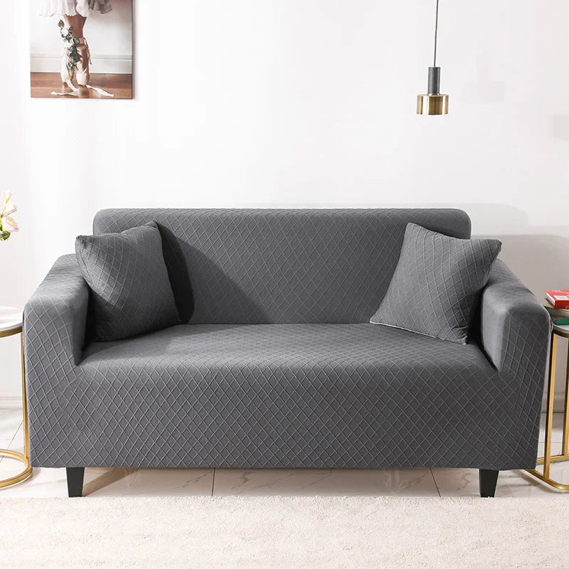 Sofa Cover - Wide Jacquard - Black - Adaptable & Expandable - The Sofa Cover Crafter 