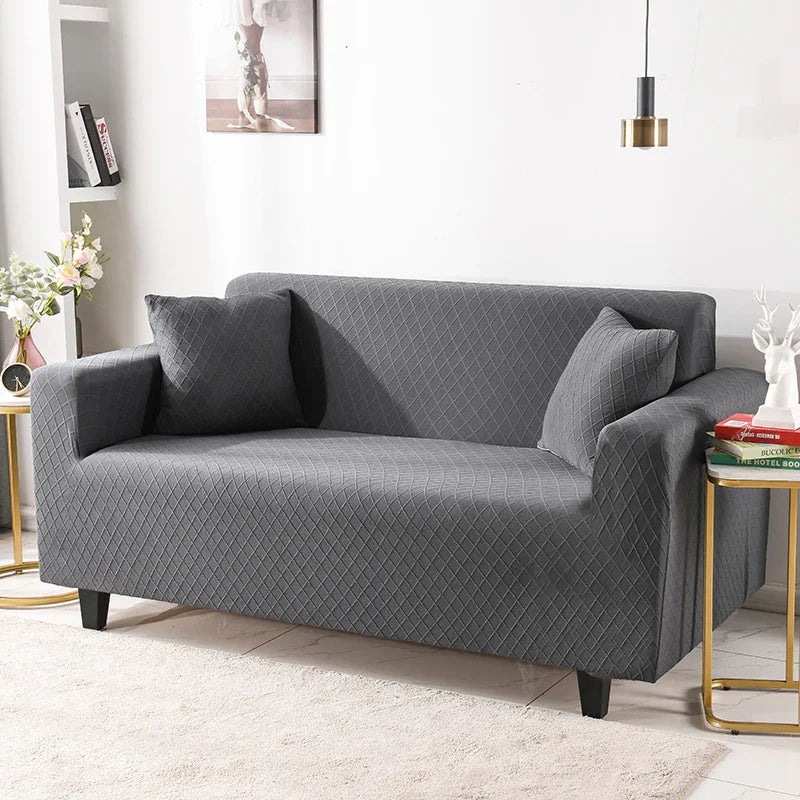 Sofa Cover - Wide Jacquard - Black - Adaptable & Expandable - The Sofa Cover Crafter 