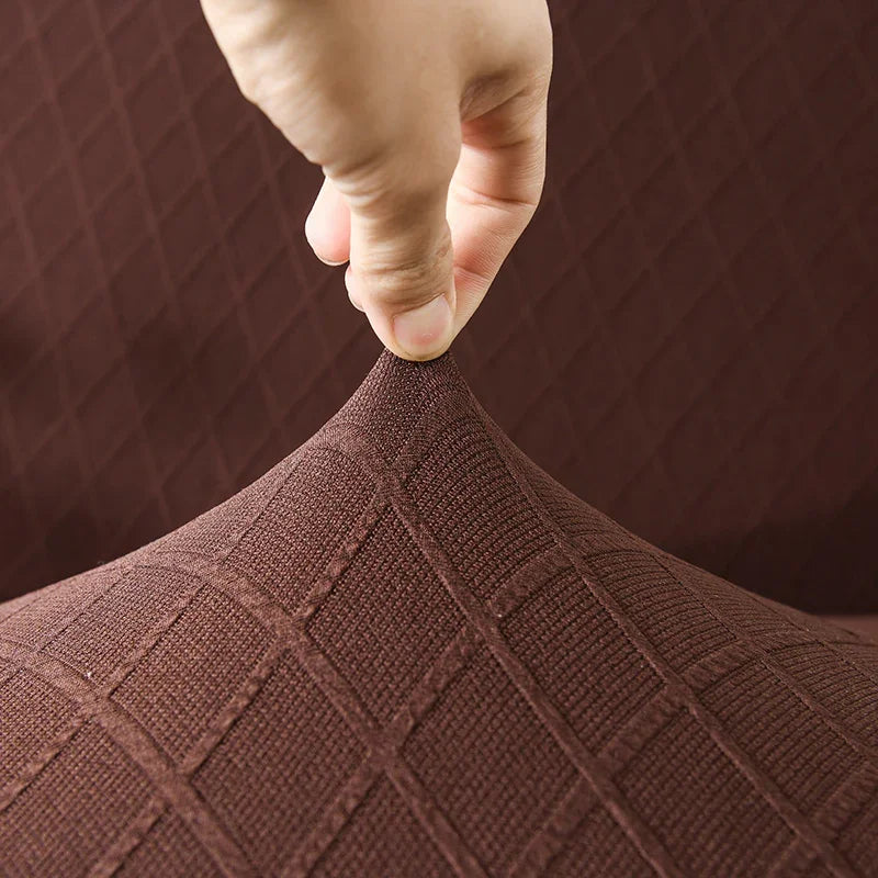Sofa Cover - Wide Jacquard - Brown - Adaptable & Expandable - The Sofa Cover Crafter 