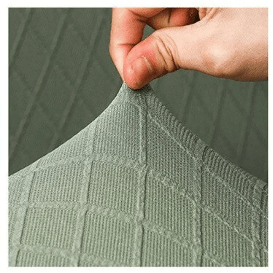 Sofa Cover - Wide Jacquard - Pale Green - Adaptable & Expandable - The Sofa Cover Crafter 
