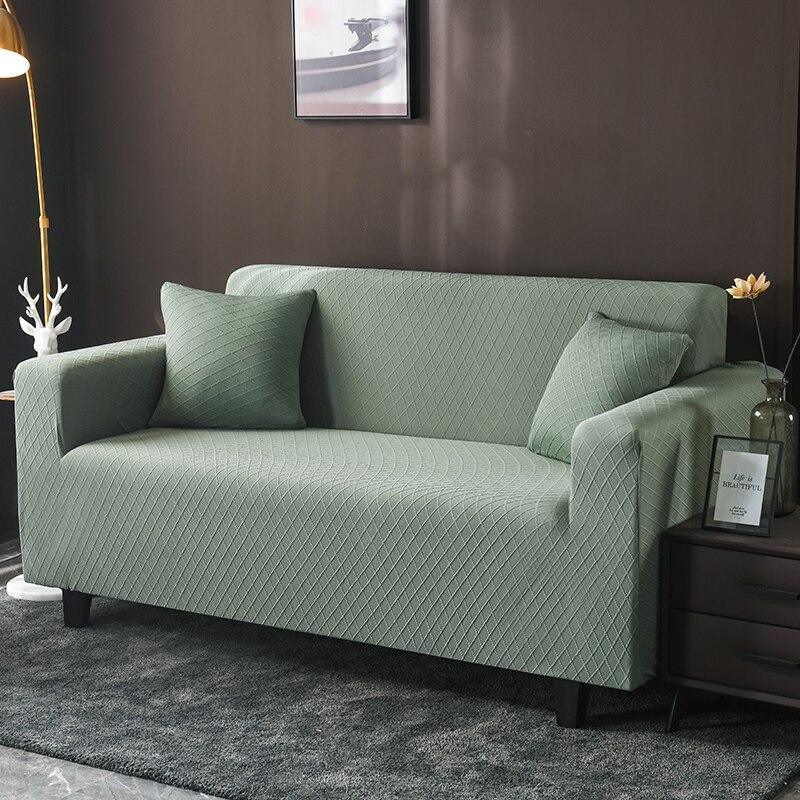Sofa Cover - Wide Jacquard - Pale Green - Adaptable & Expandable - The Sofa Cover Crafter 