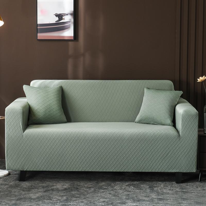 Sofa Cover - Wide Jacquard - Pale Green - Adaptable & Expandable - The Sofa Cover Crafter 