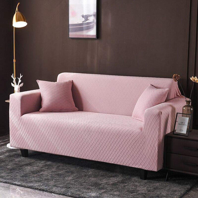 Sofa Cover - Wide Jacquard - Pale Pink - Adaptable & Expandable - The Sofa Cover Crafter