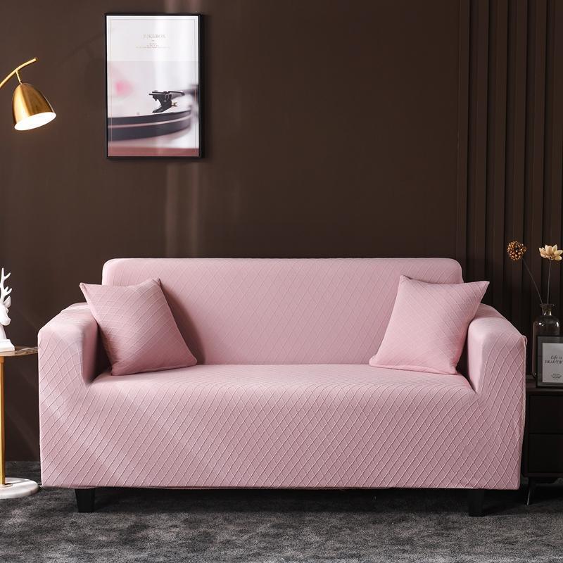 Sofa Cover - Wide Jacquard - Pale Pink - Adaptable & Expandable - The Sofa Cover Crafter