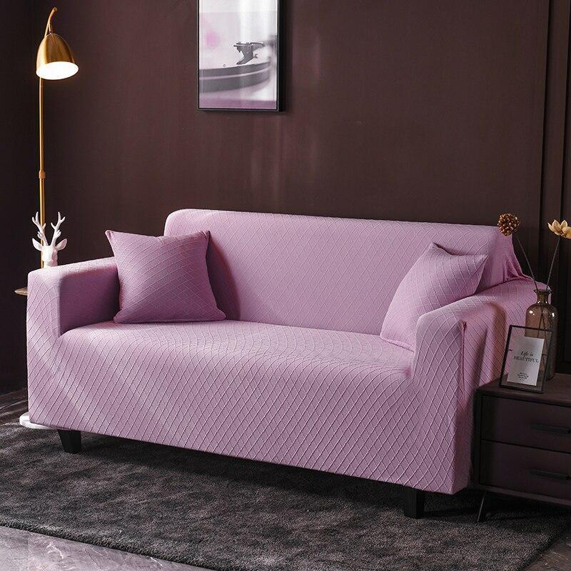 Sofa Cover - Wide Jacquard - Pale Purple - Adaptable & Expandable - The Sofa Cover Crafter 