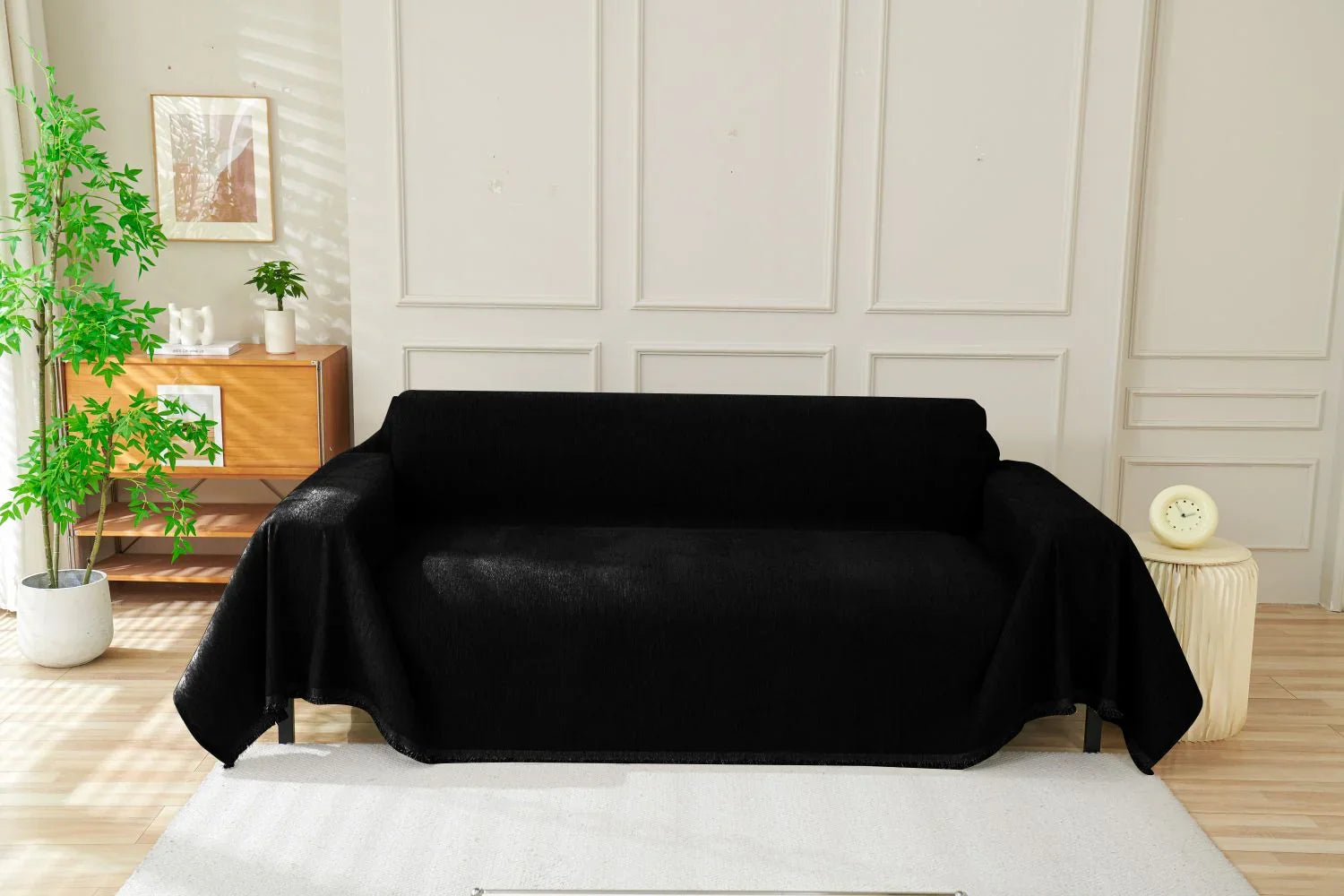 Sofa Throw - Elligate - Black - The Sofa Cover Crafter 