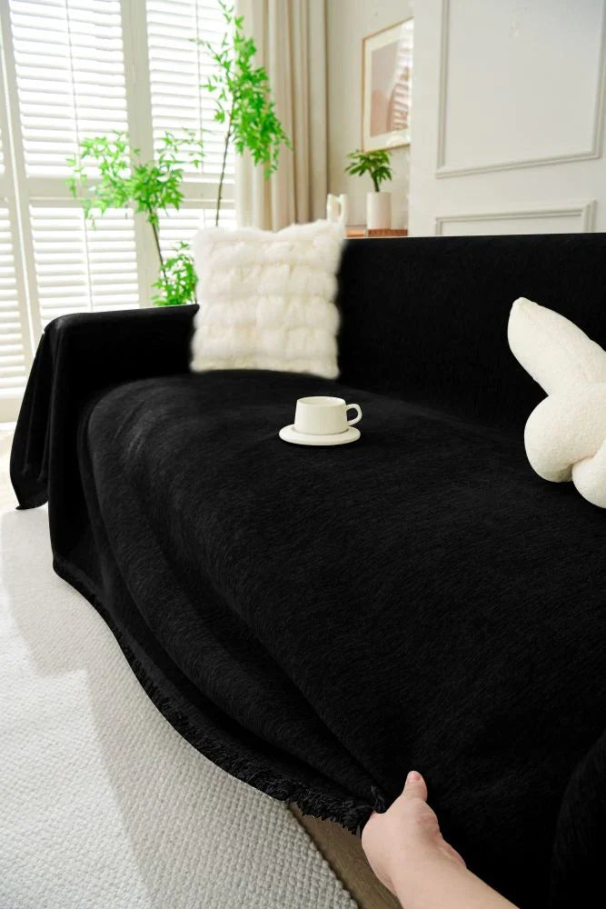 Sofa Throw - Elligate - Black - The Sofa Cover Crafter 