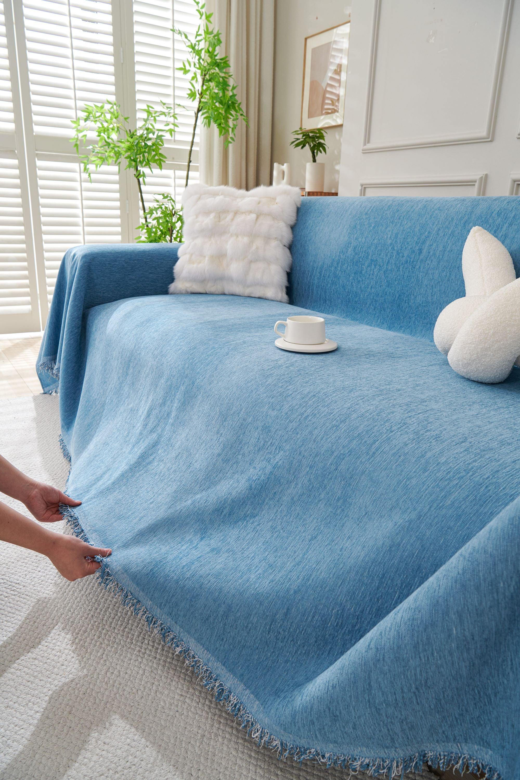 Sofa Throw - Elligate - Blue - The Sofa Cover Crafter 