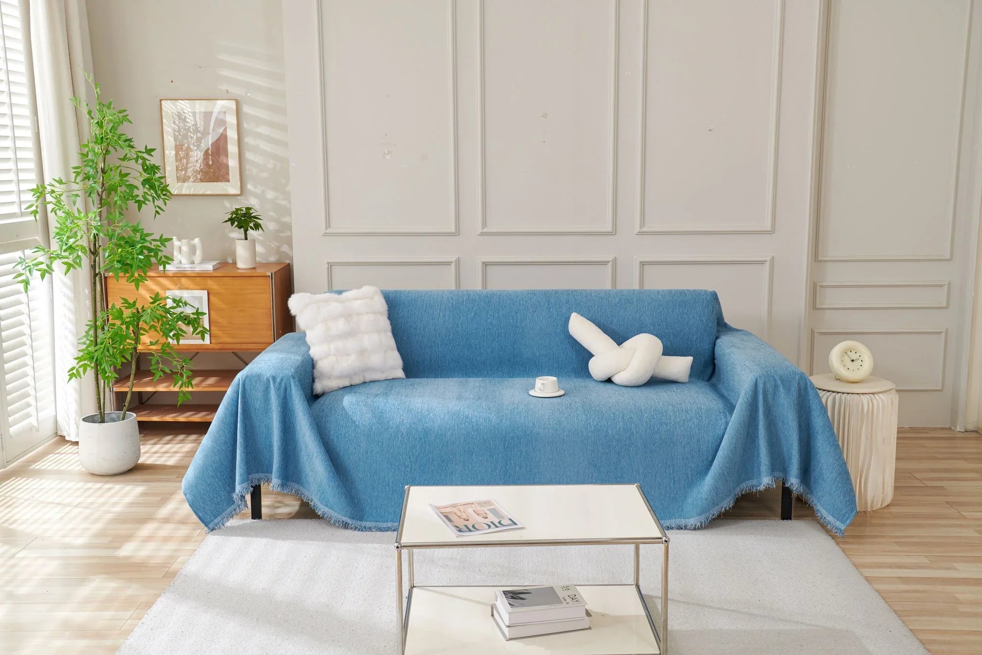 Sofa Throw - Elligate - Blue - The Sofa Cover Crafter 