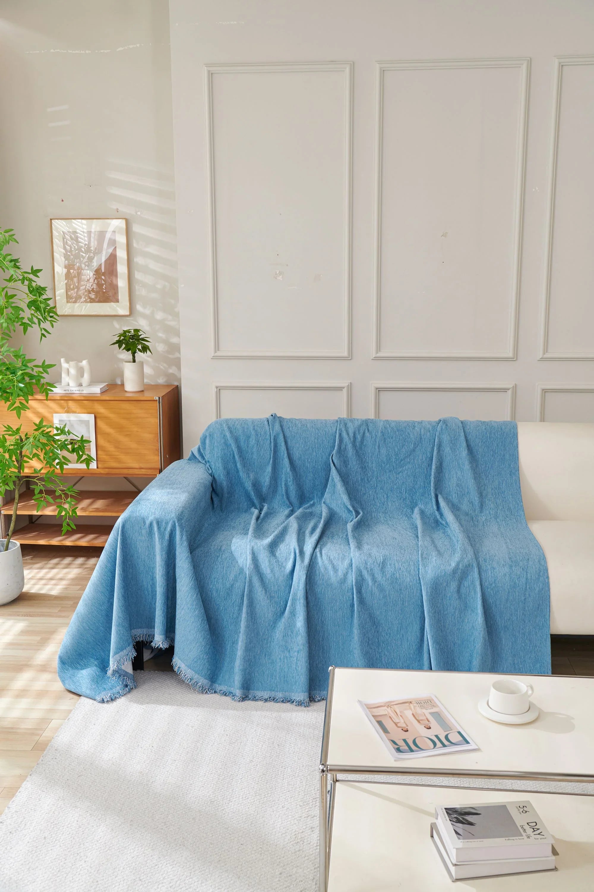 Sofa Throw - Elligate - Blue - The Sofa Cover Crafter 