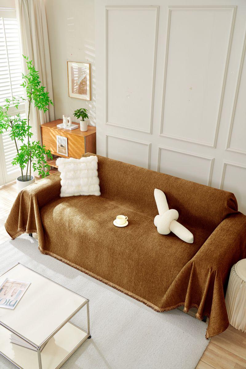 Sofa Throw - Elligate - Dark brown - The Sofa Cover Crafter 
