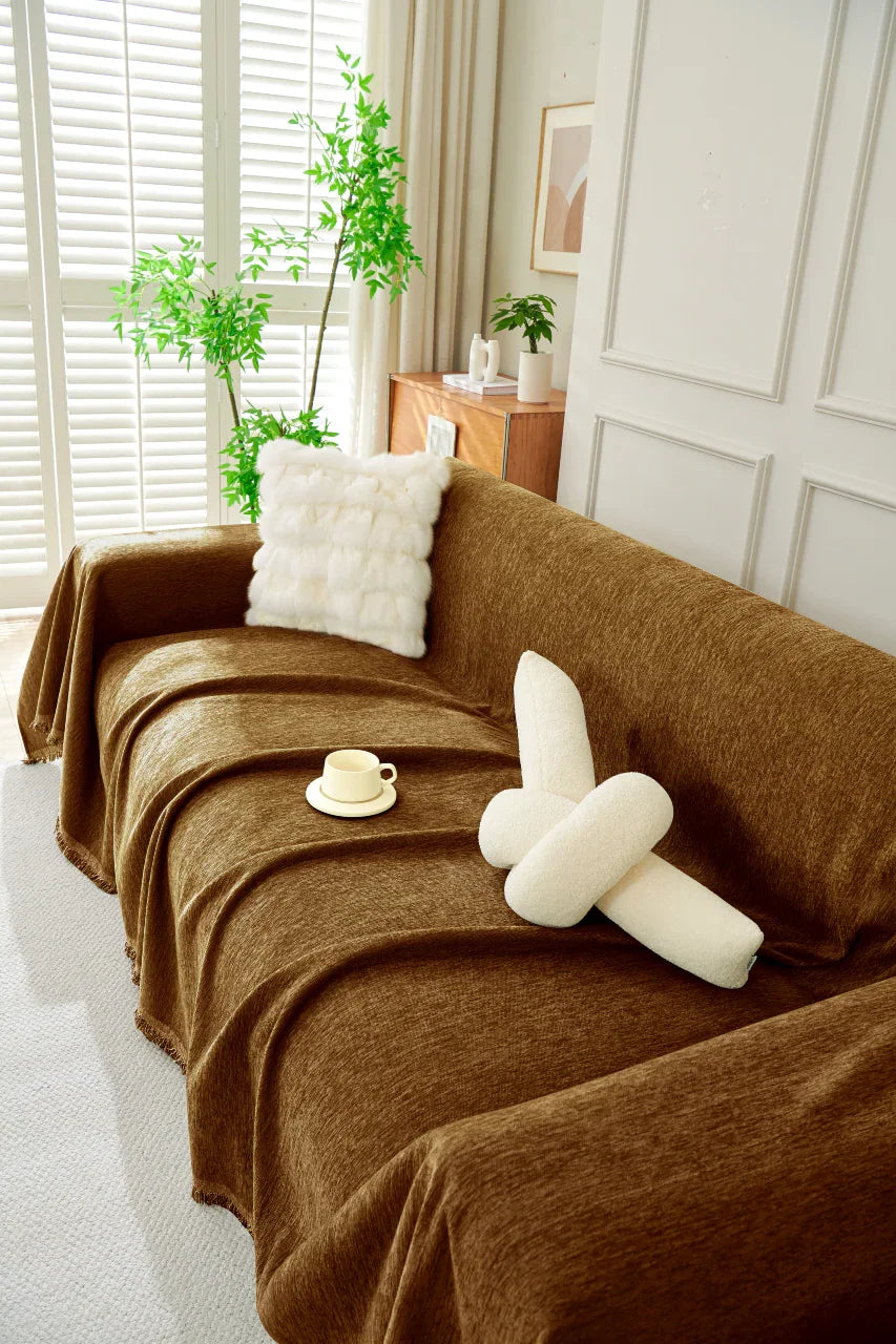 Sofa Throw - Elligate - Dark brown - The Sofa Cover Crafter 