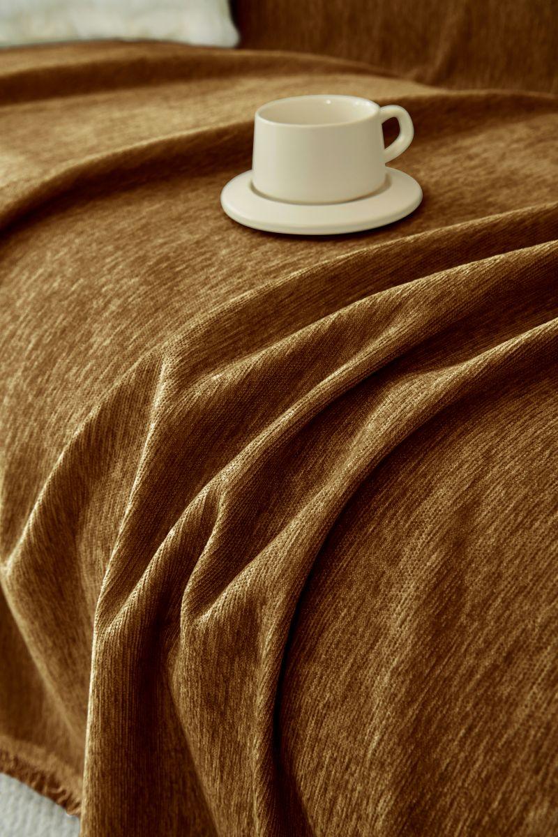 Sofa Throw - Elligate - Dark brown - The Sofa Cover Crafter 