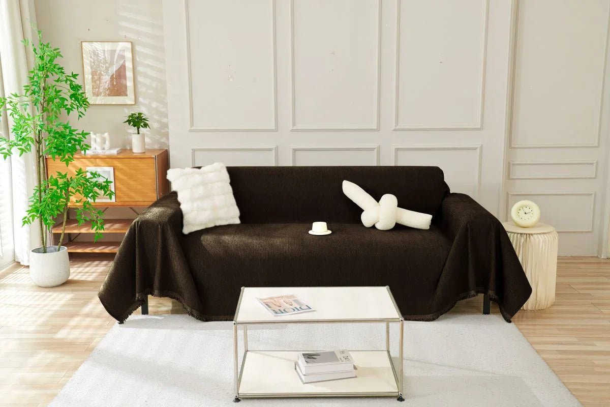 Sofa Throw - Elligate - Dark Choco - The Sofa Cover Crafter 