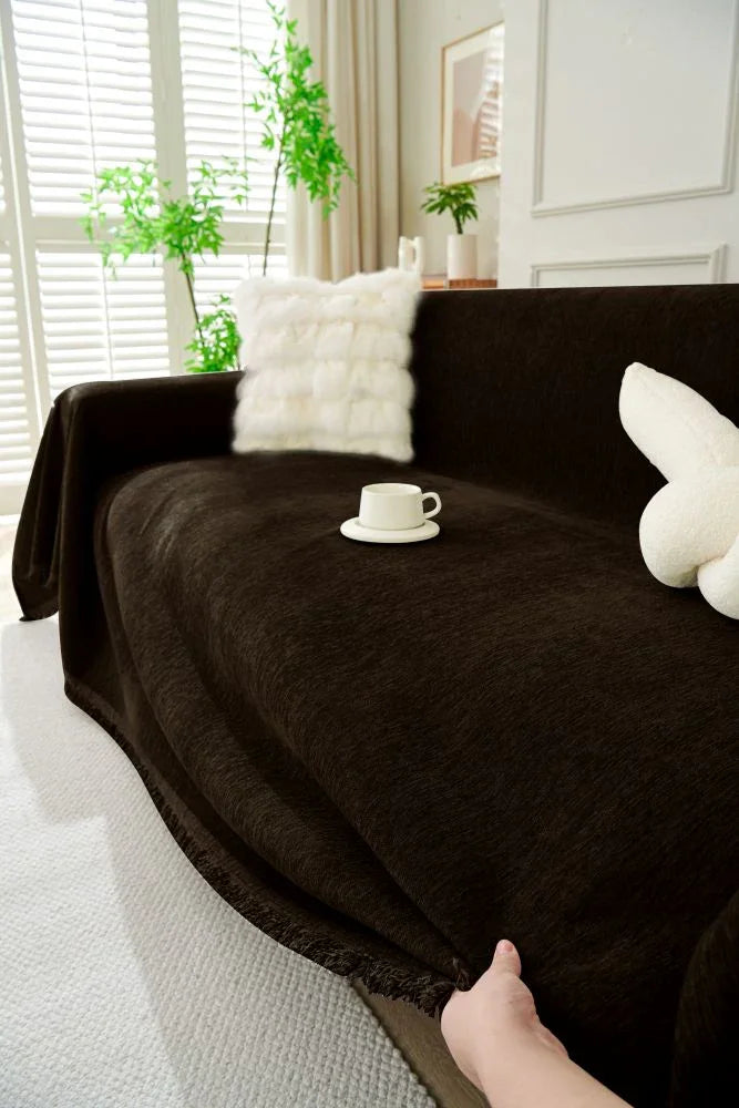 Sofa Throw - Elligate - Dark Choco - The Sofa Cover Crafter 