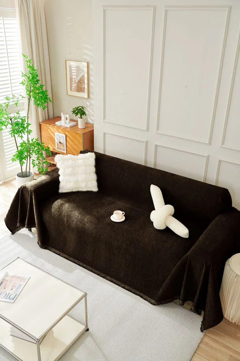 Sofa Throw - Elligate - Dark Choco - The Sofa Cover Crafter 
