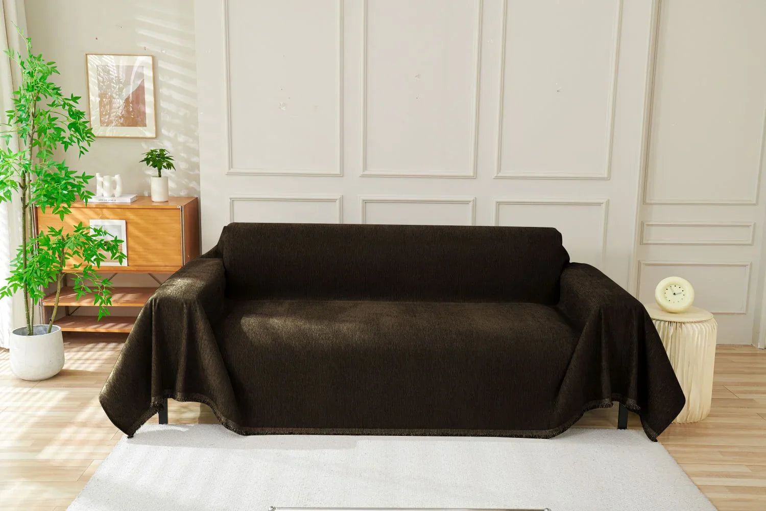 Sofa Throw - Elligate - Dark Choco - The Sofa Cover Crafter 