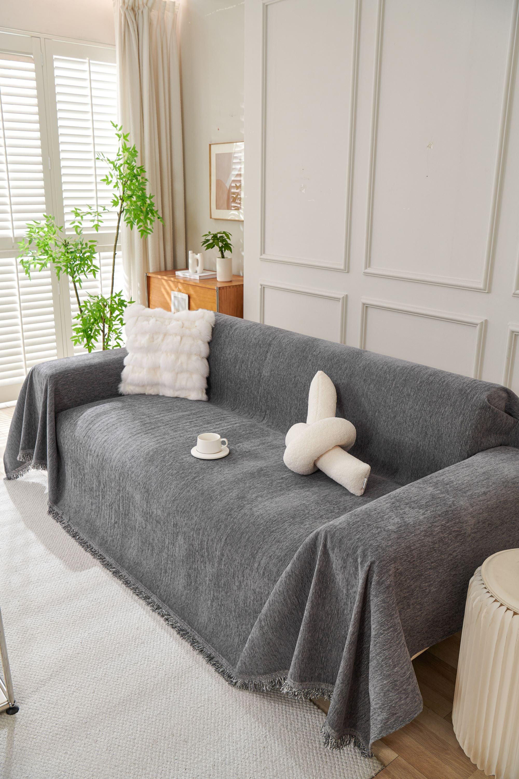 Sofa Throw - Elligate - Dark Gray - The Sofa Cover Crafter 
