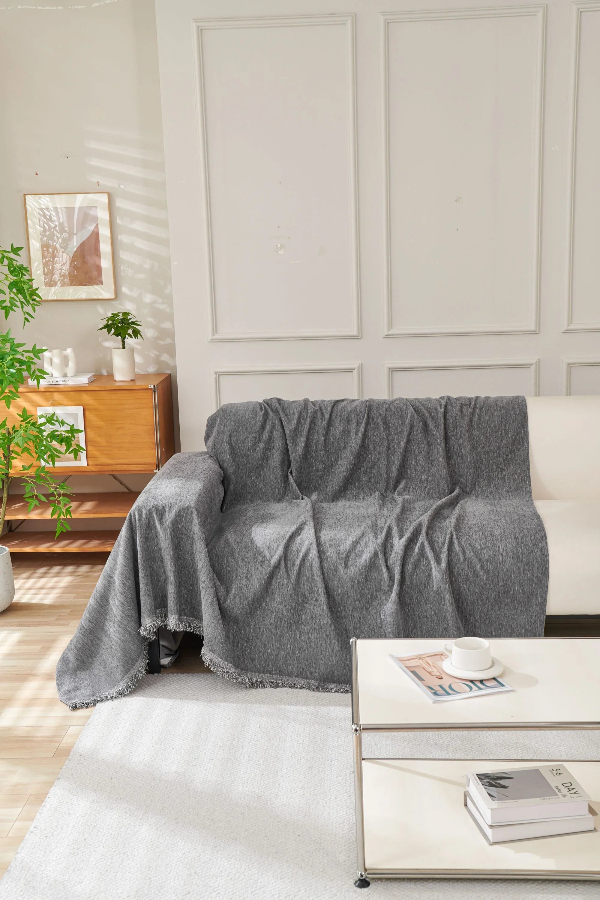 Sofa Throw - Elligate - Dark Gray - The Sofa Cover Crafter 