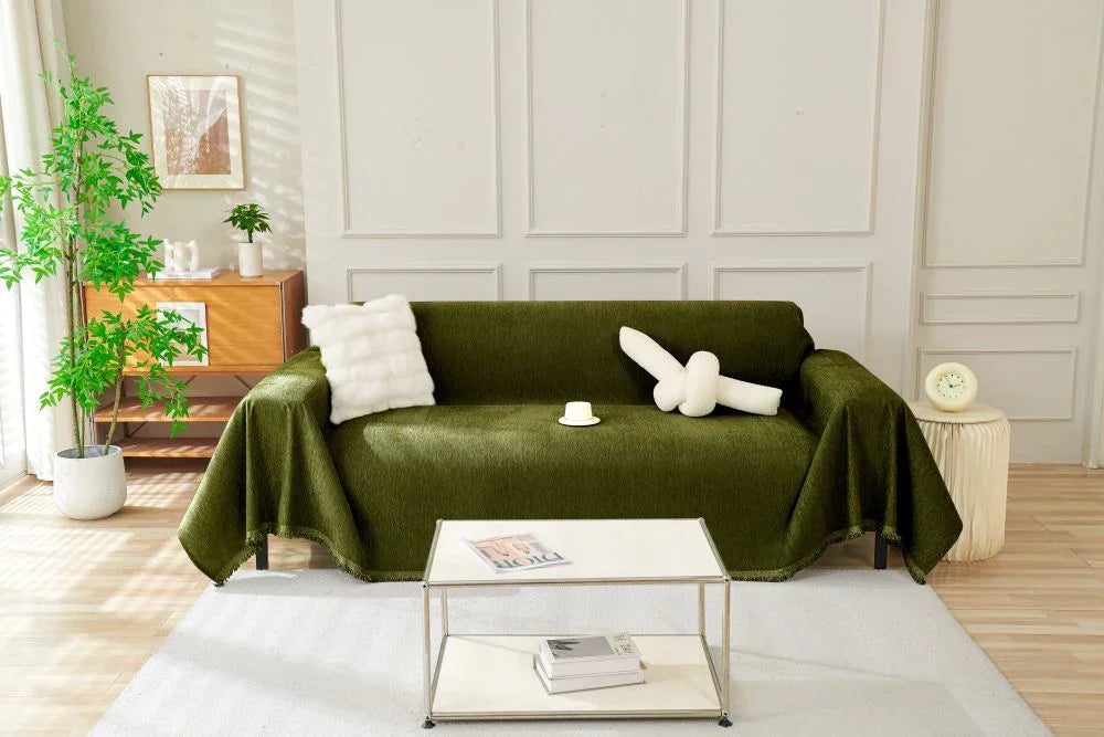 Sofa Throw - Elligate - Green - The Sofa Cover Crafter 