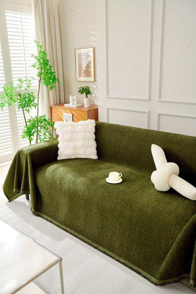 Sofa Throw - Elligate - Green - The Sofa Cover Crafter 