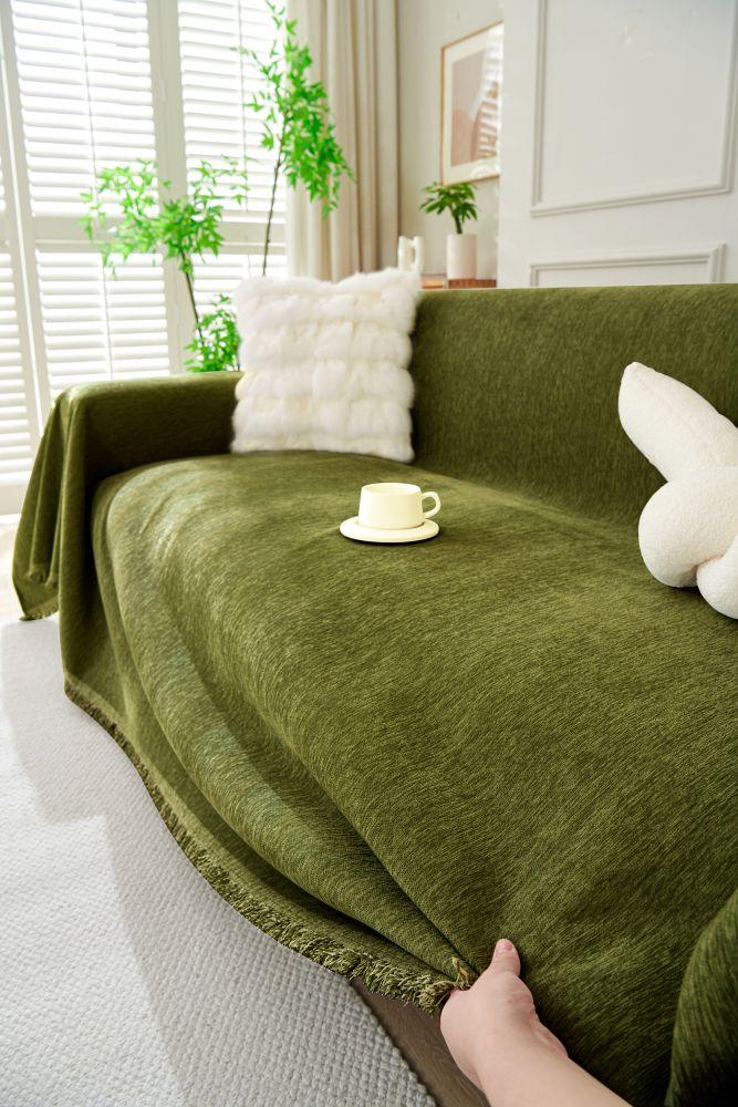 Sofa Throw - Elligate - Green - The Sofa Cover Crafter 