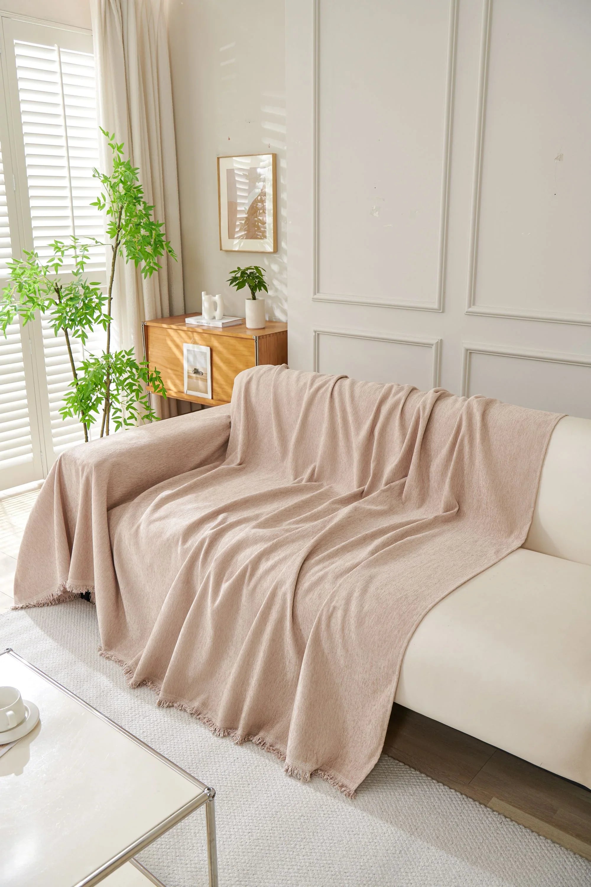 Sofa Throw - Elligate - Khaki - The Sofa Cover Crafter 