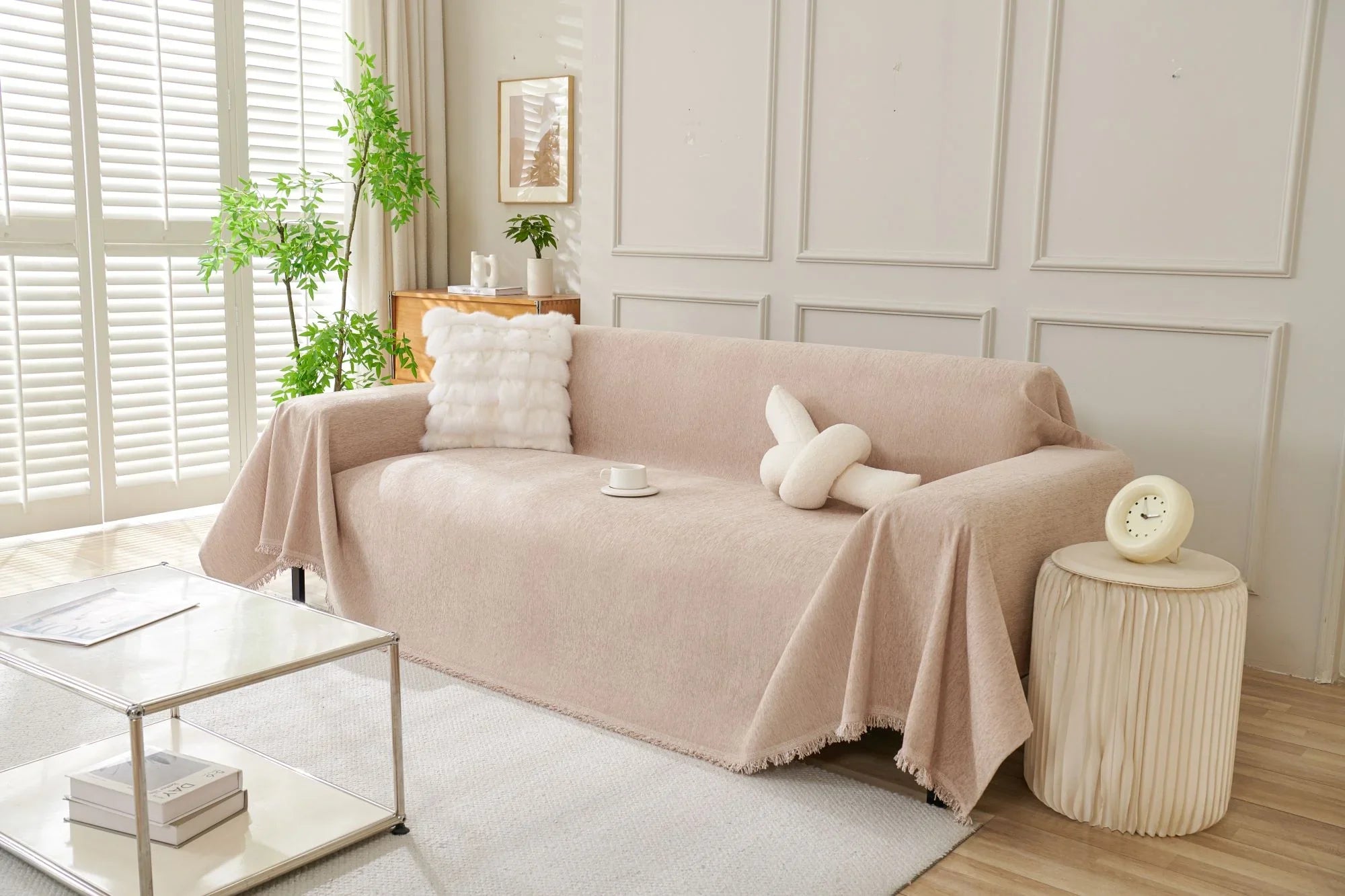 Sofa Throw - Elligate - Khaki - The Sofa Cover Crafter 
