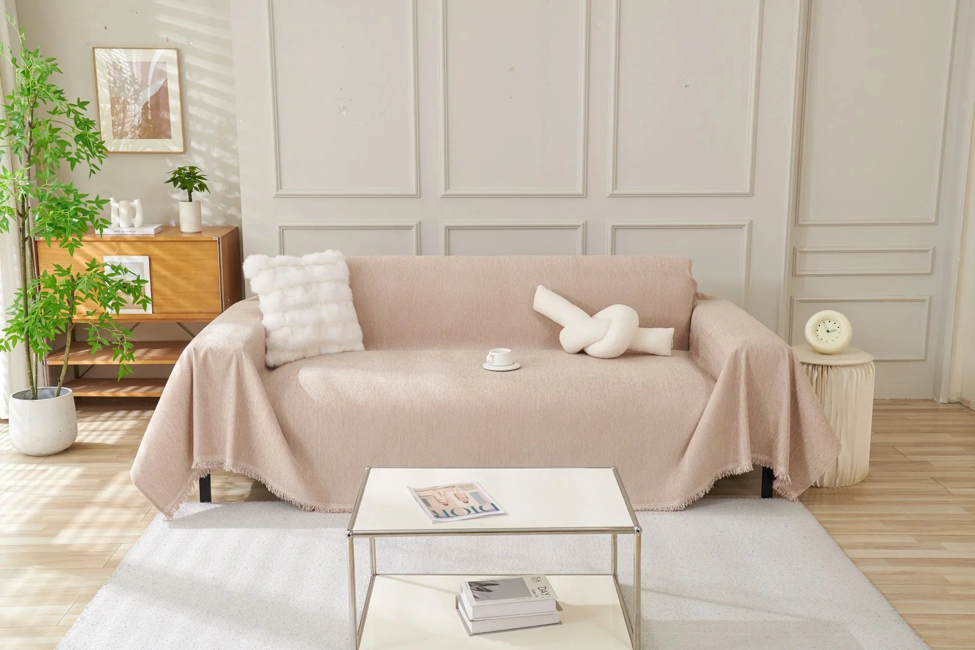 Sofa Throw - Elligate - Khaki - The Sofa Cover Crafter 