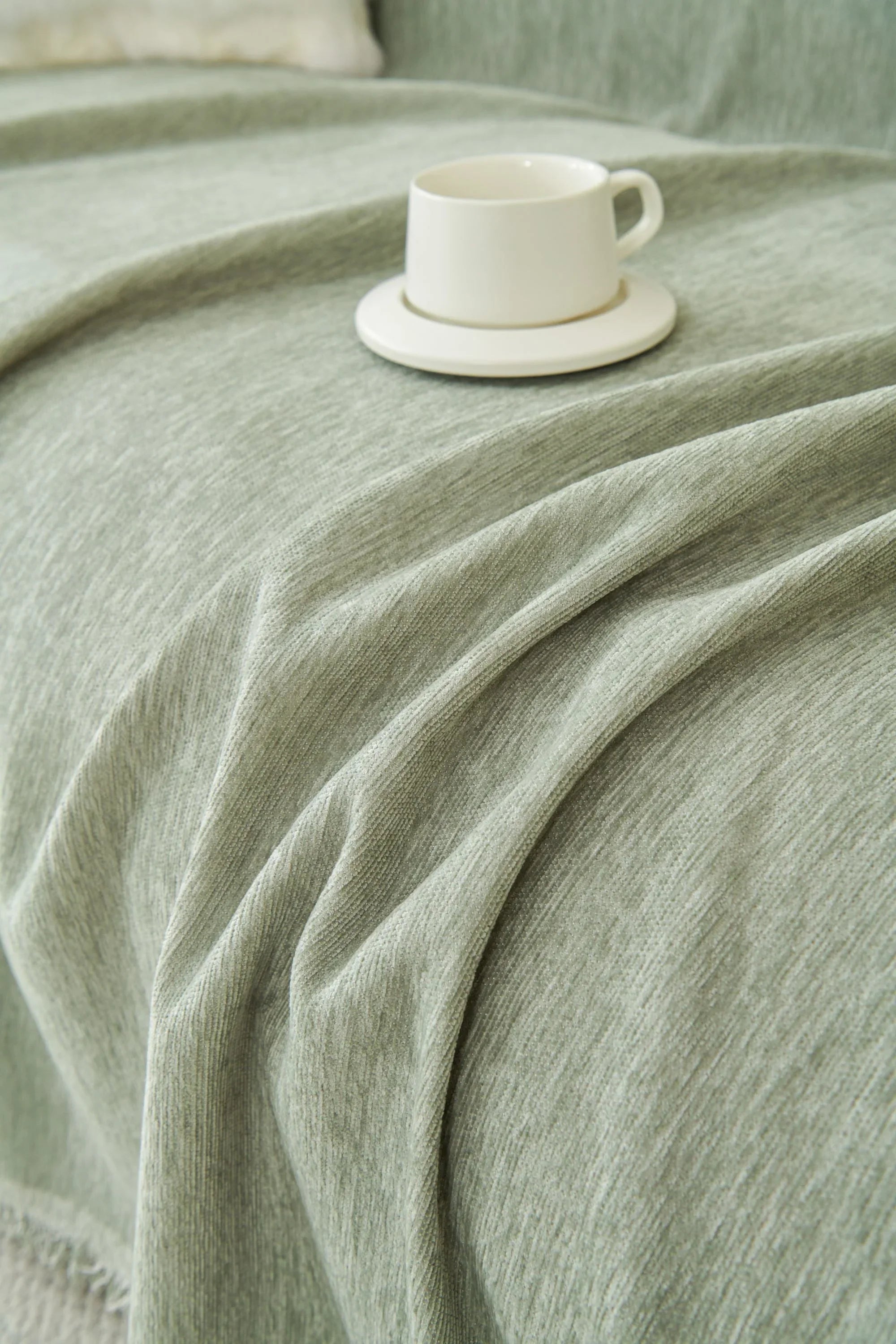 Sofa Throw - Elligate - Sage Green - The Sofa Cover Crafter 