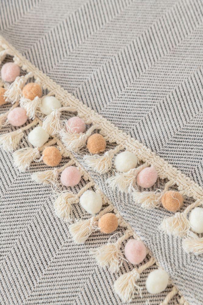 Sofa Throw - Herpome - Cloud Gray - The Sofa Cover Crafter 