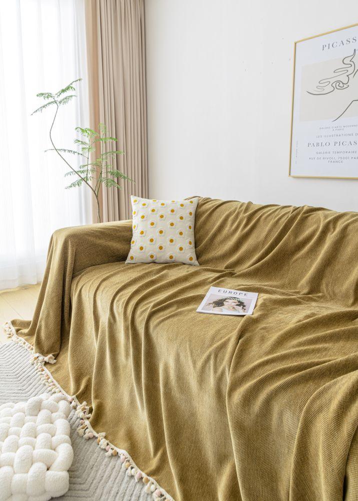 Sofa Throw - Herpome - Honey brown - The Sofa Cover Crafter 